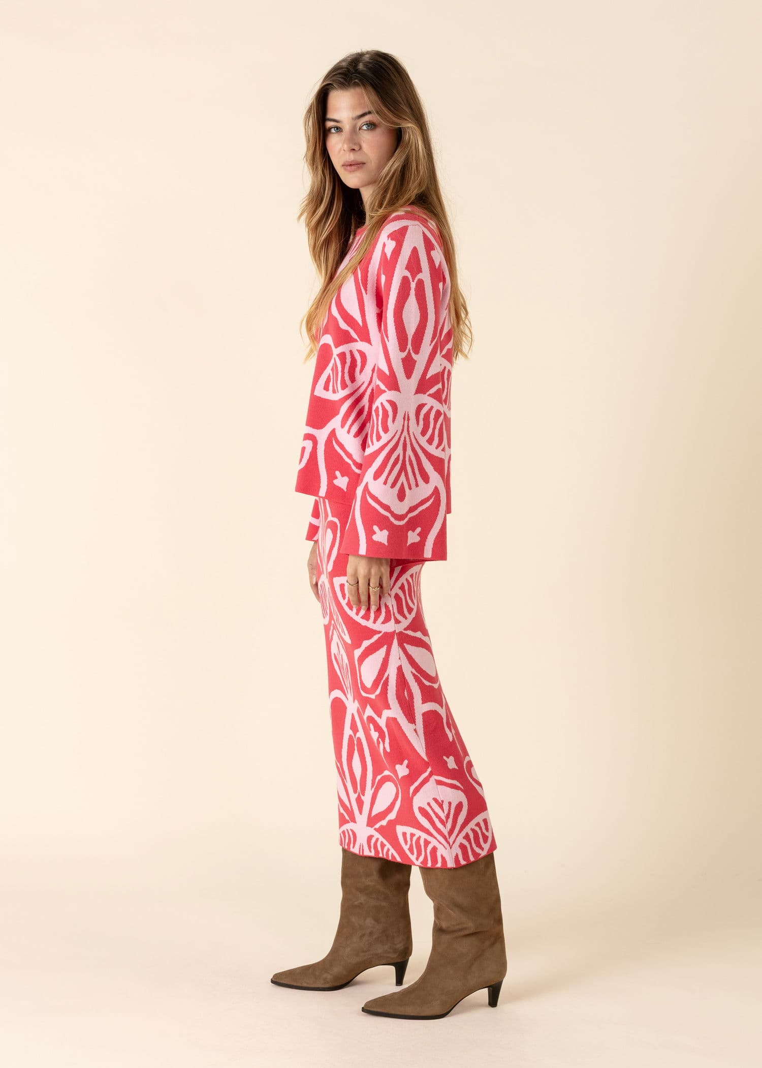 LEONA Jakardineulehame - Punainen 2 - Indiska