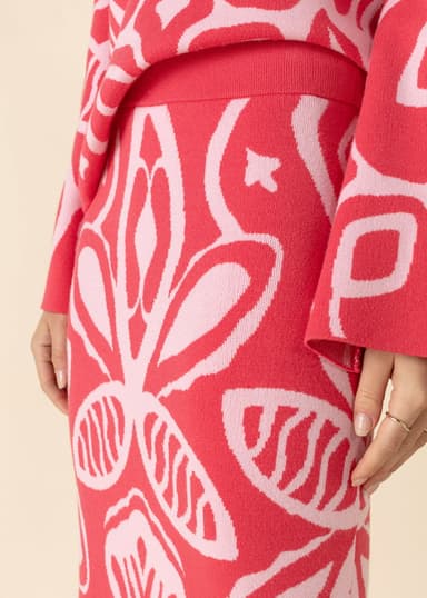 LEONA Jakardineulehame - Punainen 3 - Indiska