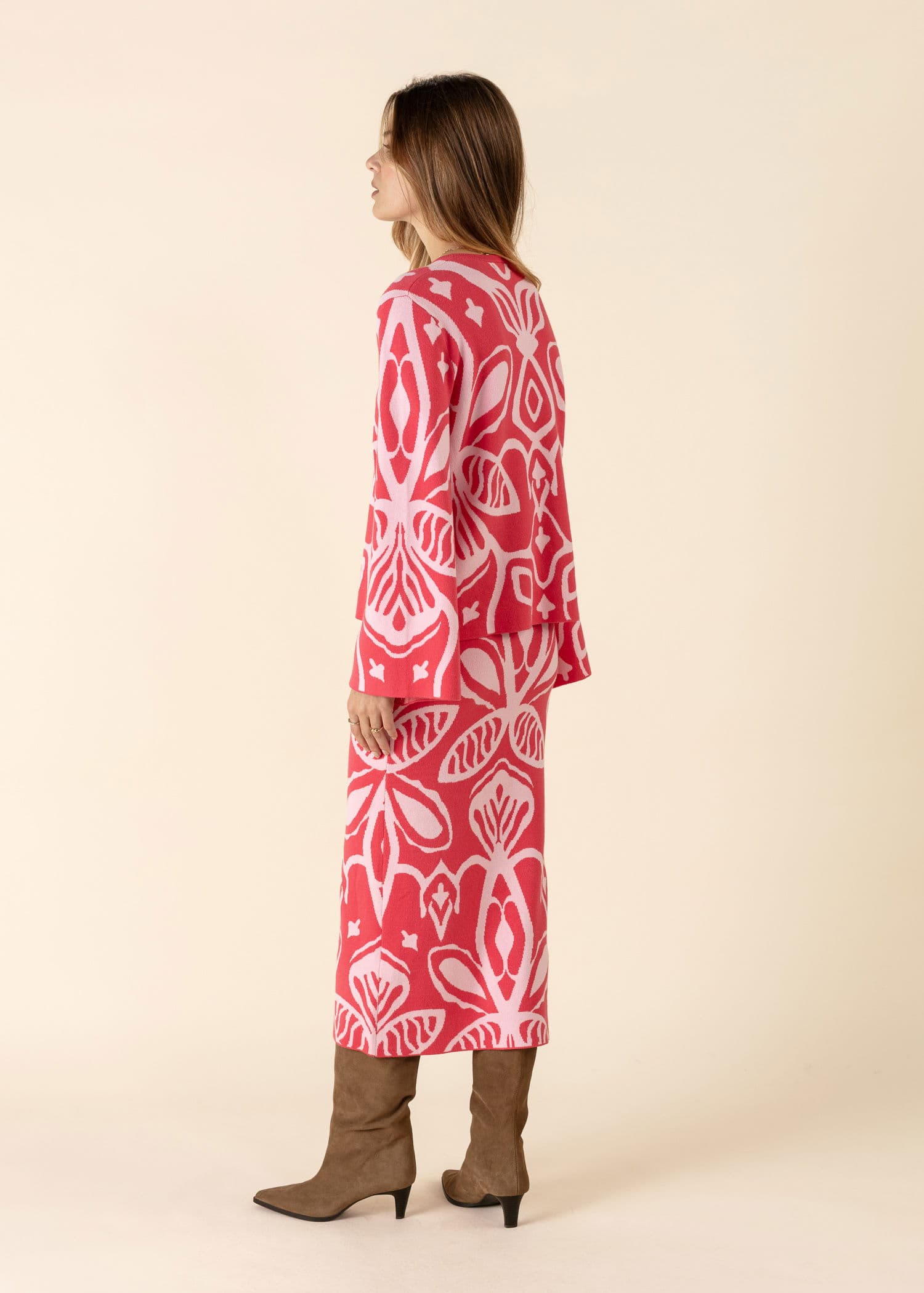 LEONA Jakardineulehame - Punainen 4 - Indiska