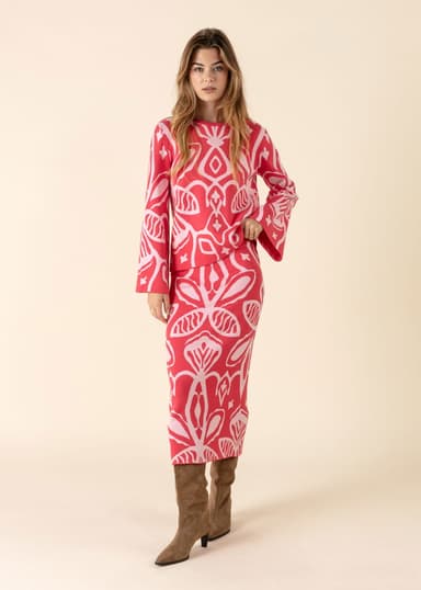 LEONA Jakardineulehame - Punainen 5 - Indiska