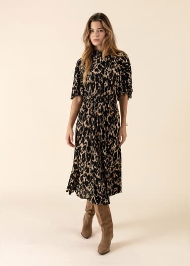 VERONICA Kuviollinen midimekko - Musta 2 - Indiska