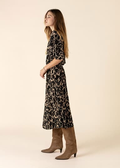 VERONICA Kuviollinen midimekko - Musta 4 - Indiska