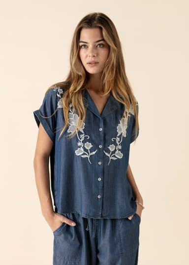 SWEETIE Kirjailtu pusero - Sininen 2 - Indiska