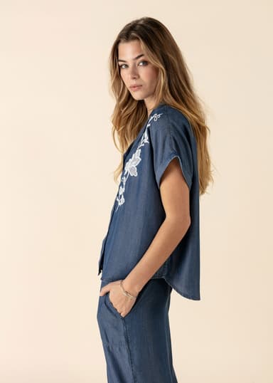 SWEETIE Kirjailtu pusero - Sininen 4 - Indiska