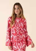 LEONA JACQUARD SWEATER - RED