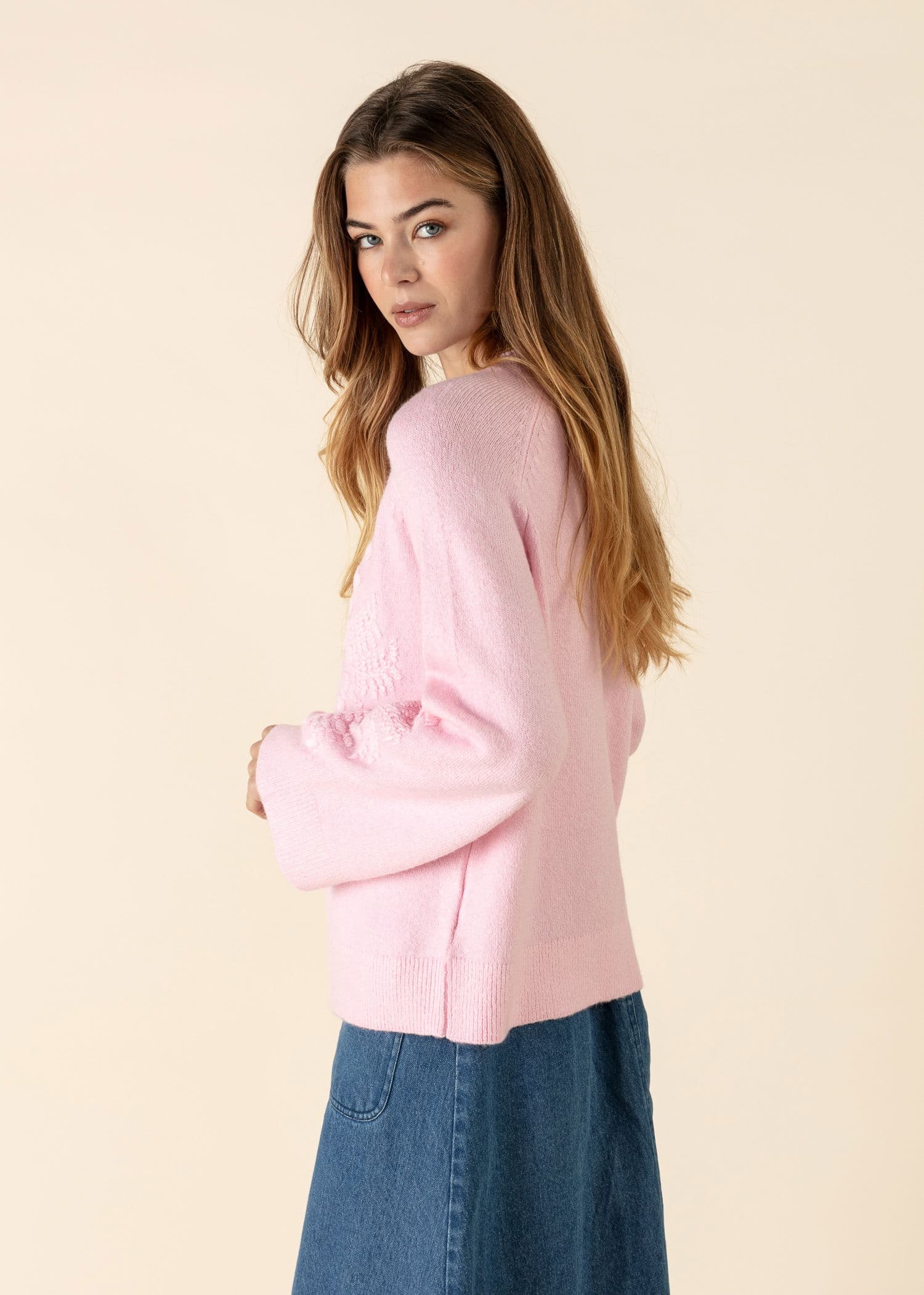 ANYA Vaaleanpunainen neulepusero - Vaaleanpunainen 3 - Indiska