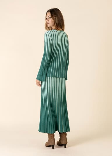 ELLE Pitkä joustinneulehame  - Vihreä 4 - Indiska