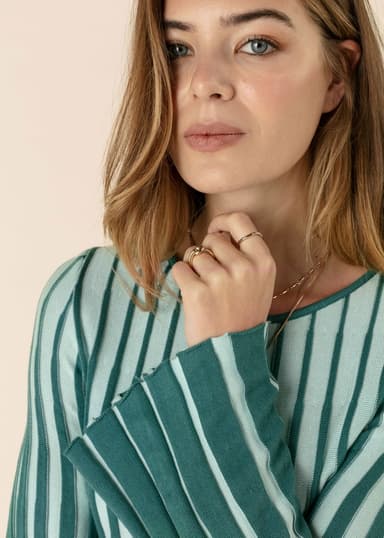 ELLE Pitkä joustinneuleyläosa - Vihreä 2 - Indiska