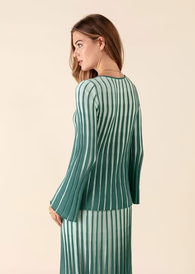 ELLE Pitkä joustinneuleyläosa - Vihreä 3 - Indiska