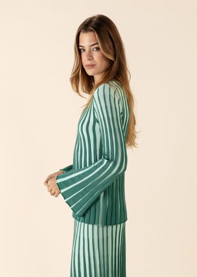 ELLE Pitkä joustinneuleyläosa - Vihreä 4 - Indiska