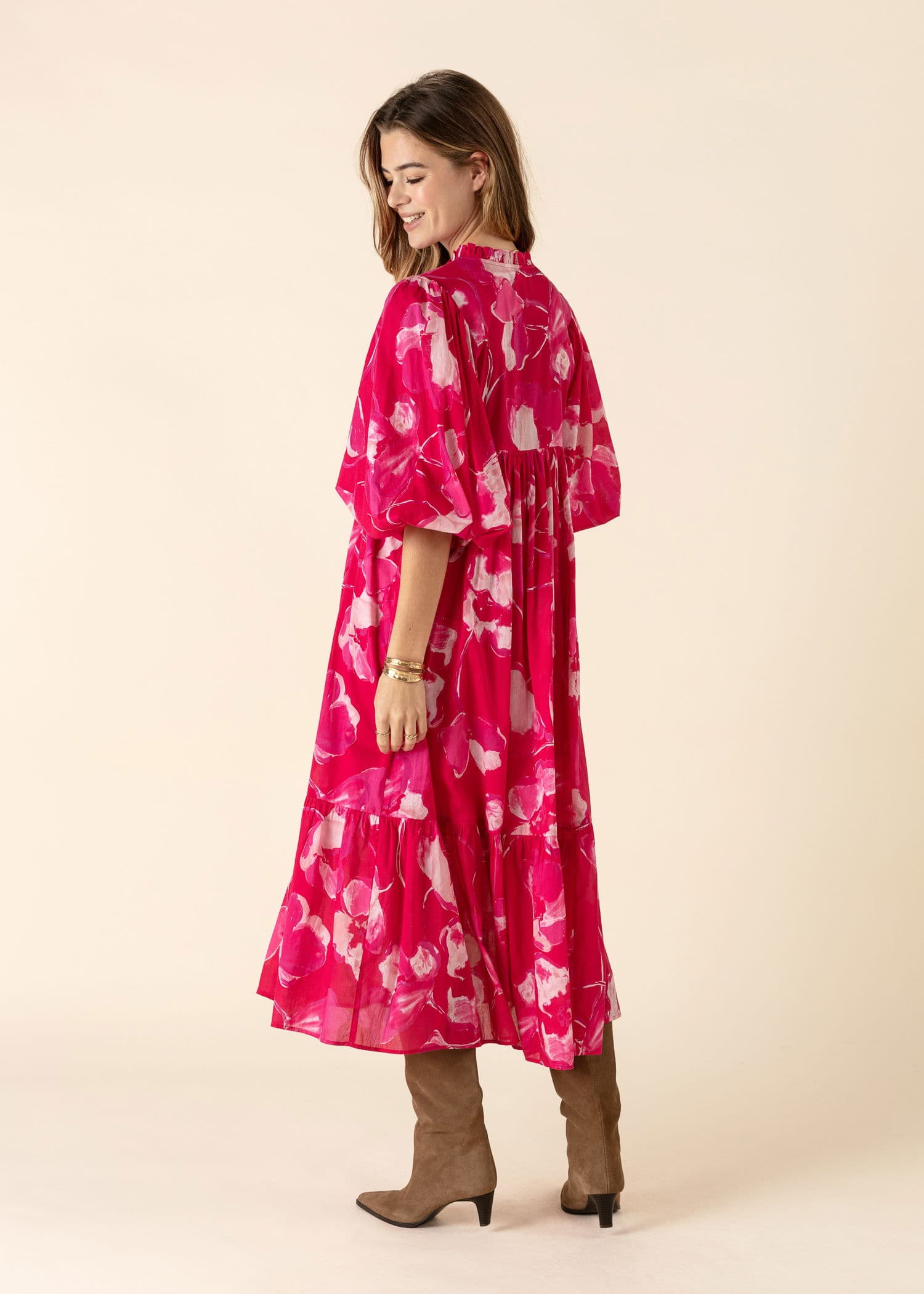 CORNELIA Kuviollinen puuvillamekko - Punainen 4 - Indiska