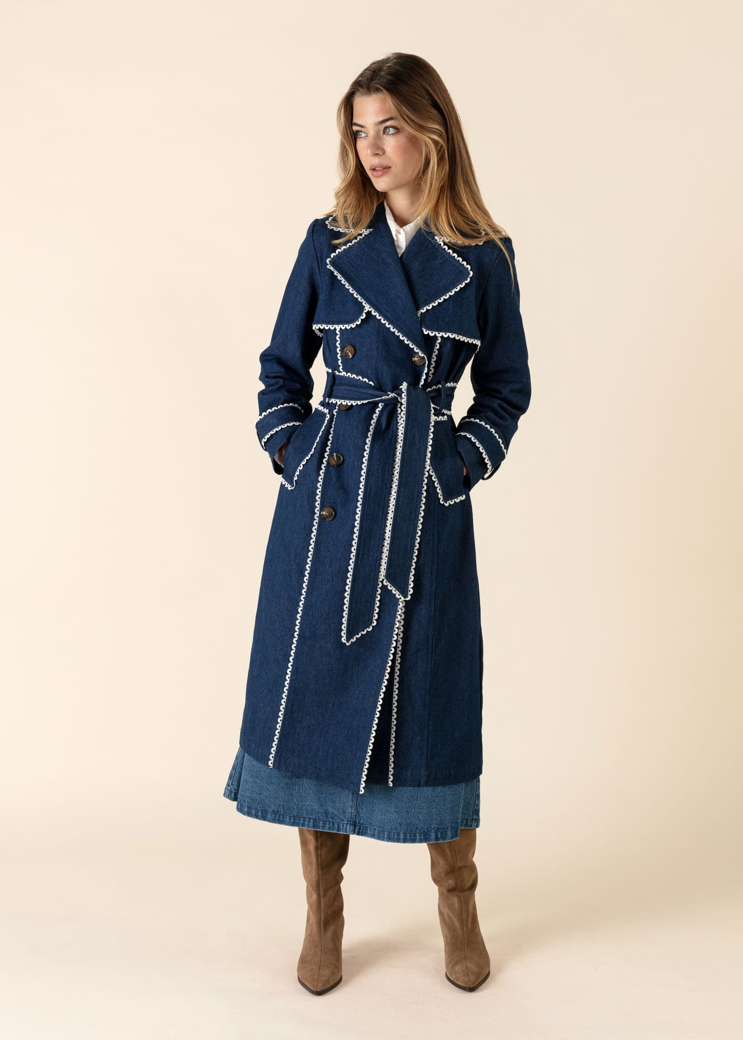 CLEOPATRA Farkkutrenssitakki - Sininen 2 - Indiska