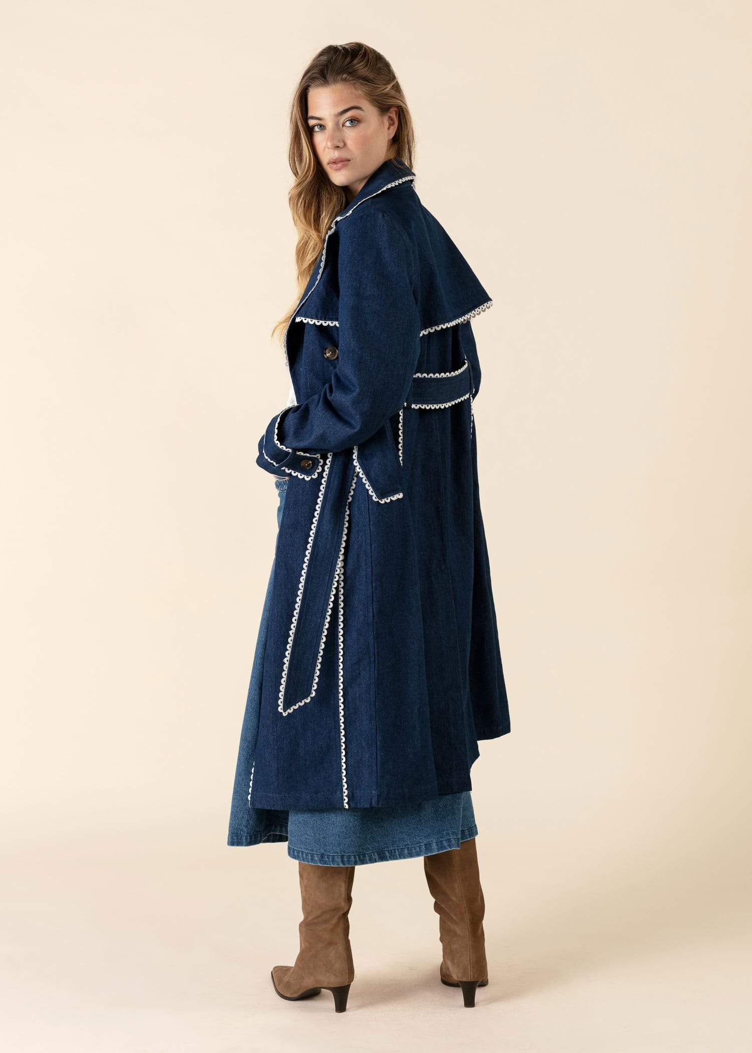 CLEOPATRA Farkkutrenssitakki - Sininen 3 - Indiska