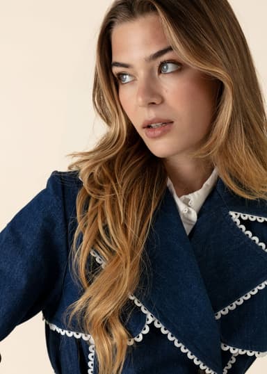 CLEOPATRA Farkkutrenssitakki - Sininen 5 - Indiska