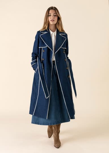 CLEOPATRA Farkkutrenssitakki - Sininen 6 - Indiska