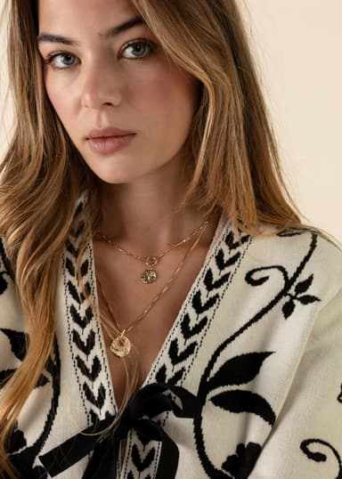 FLORA Blomstret cardigan - Valkoinen 3 - Indiska