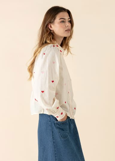 HILMA Sydänpusero - Valkoinen 3 - Indiska