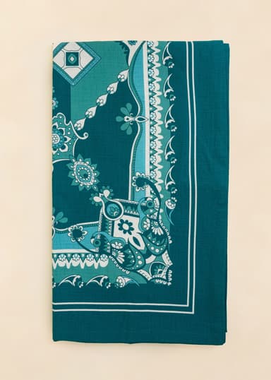 Tara Sininen puuvillapöytäliina - Sininen 3 - Indiska