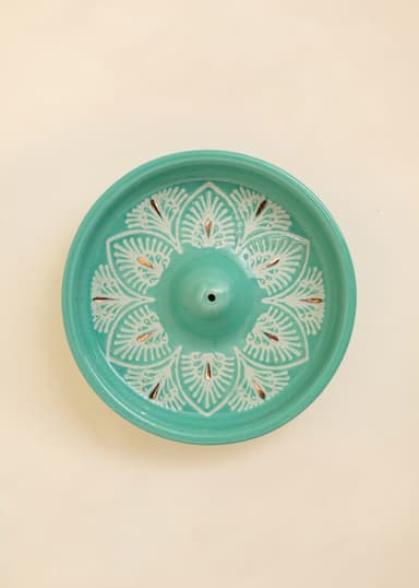 SONA Käsin maalattu suitsukkeenpidike - Sininen 2 - Indiska