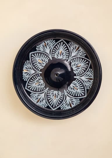 SONA Käsin maalattu suitsukkeenpidike - Sininen 2 - Indiska