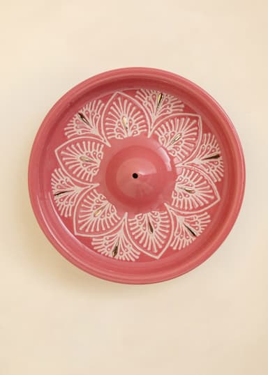 SONA Käsin maalattu suitsukkeenpidike - Vaaleanpunainen 2 - Indiska