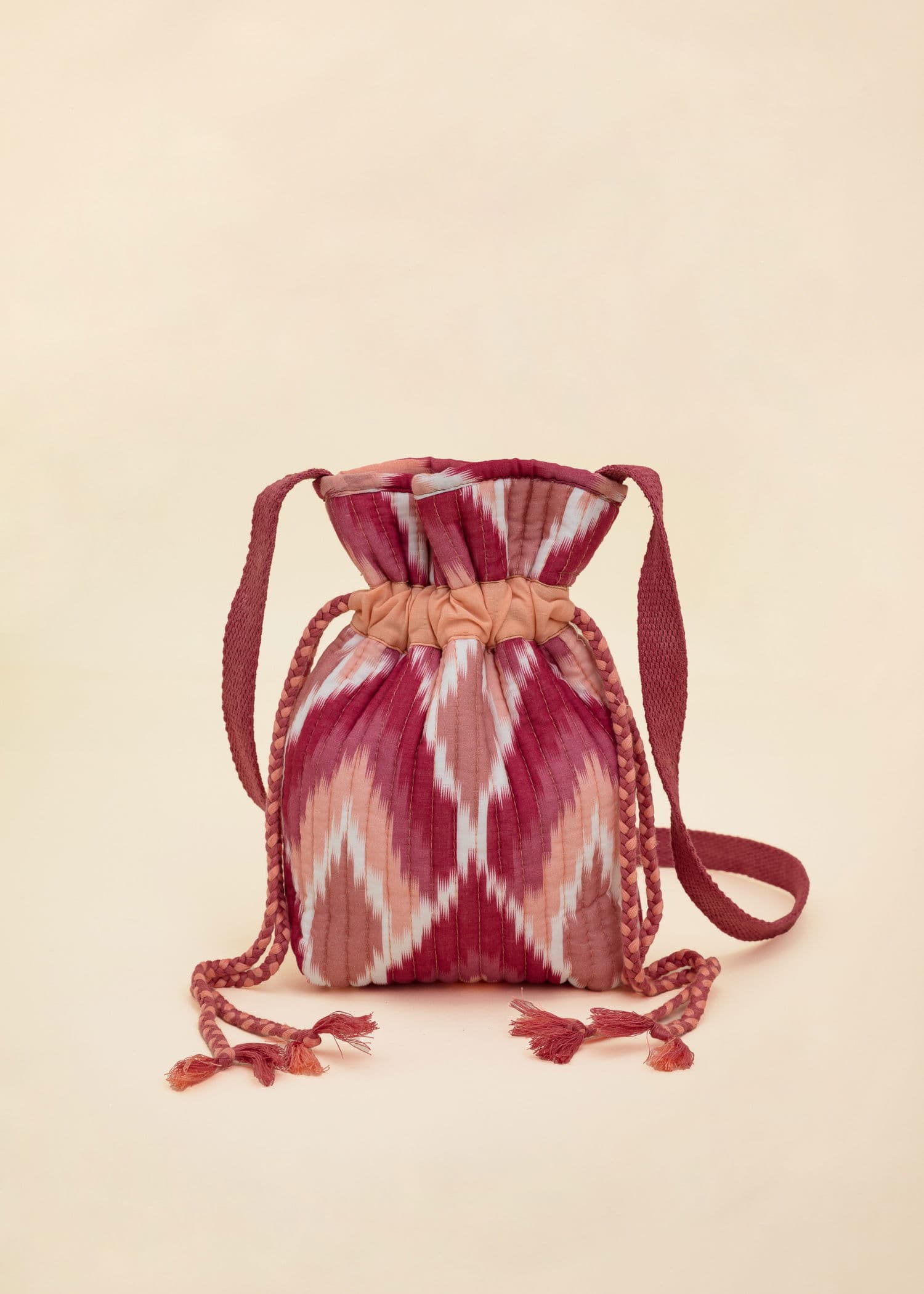 Cotton Kuviollinen puuvillalaukku - Vaaleanpunainen 1 - Indiska