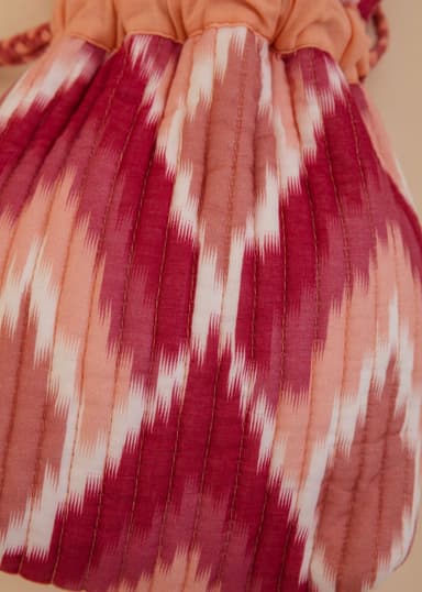 Cotton Kuviollinen puuvillalaukku - Vaaleanpunainen 2 - Indiska