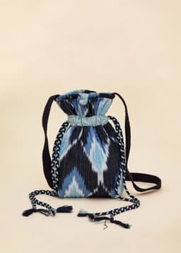 Cotton Drawstring Pouch - BLUE