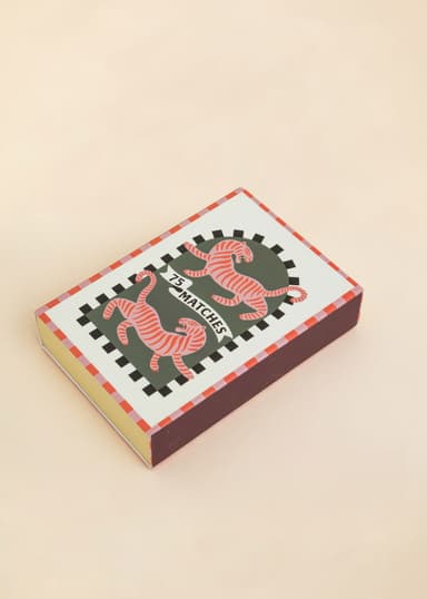 75 Dekorativ tändsticksask med långa tändstickor - Multi 2 - Indiska