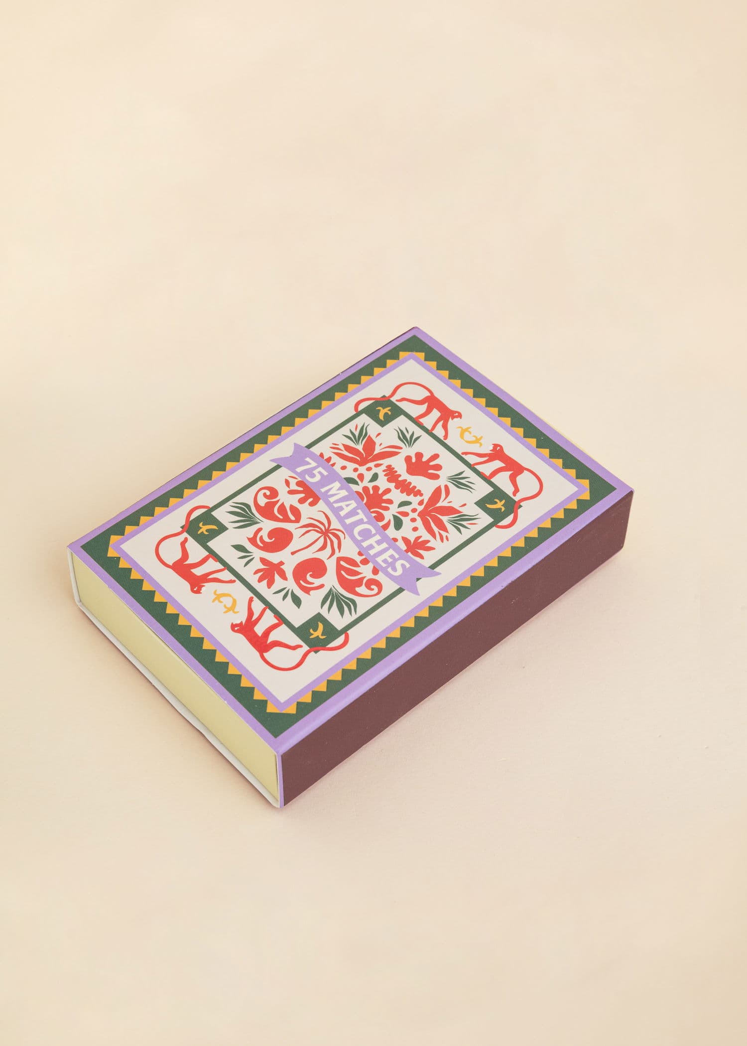 75 Dekorativ tändsticksask med långa tändstickor - Lila 2 - Indiska