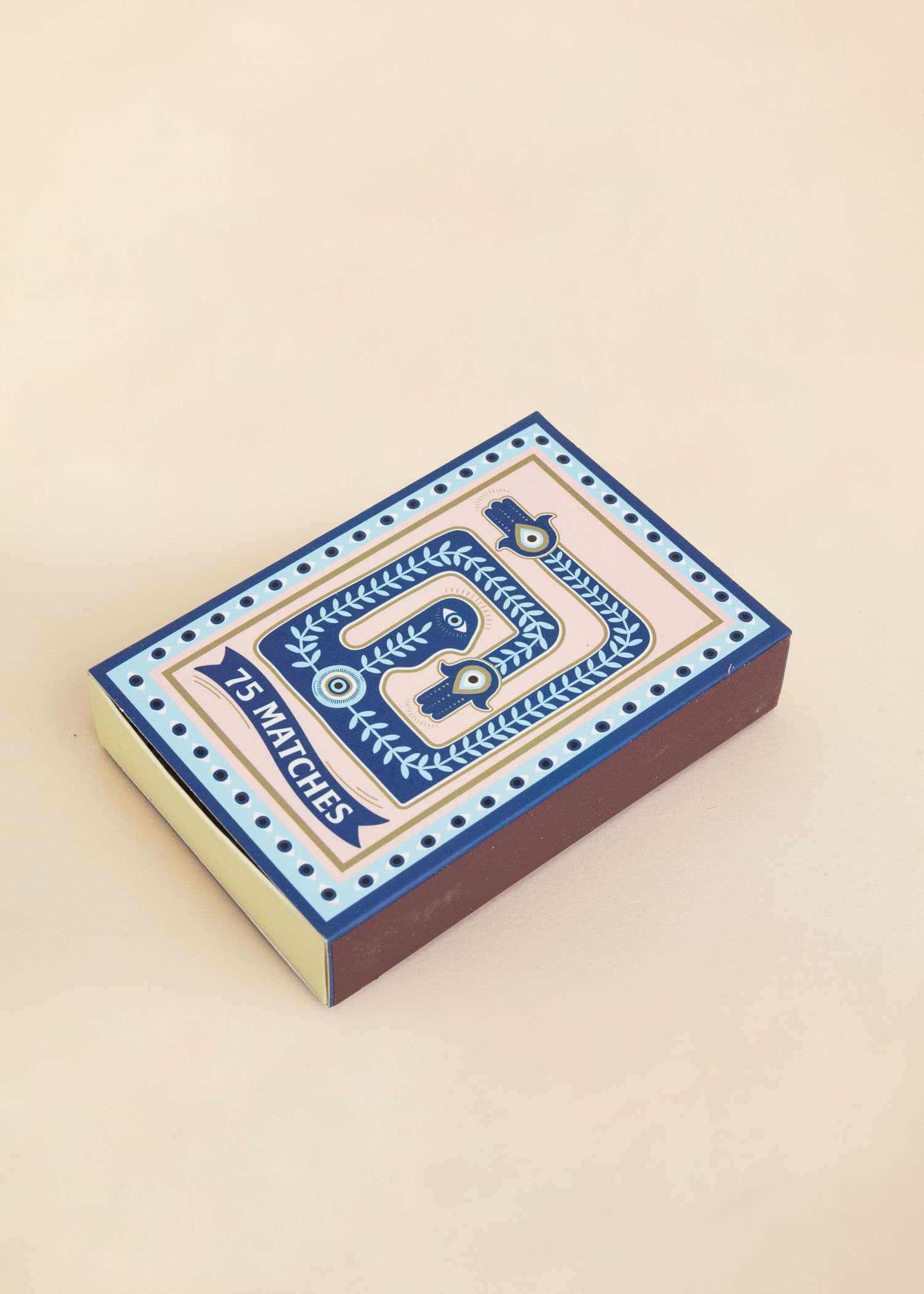 75 Dekorativ tändsticksask med långa tändstickor - Orange 2 - Indiska