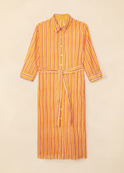 Striped Shirt Dress - MULTI