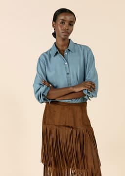 SANDY SUEDE SKIRT - BROWN