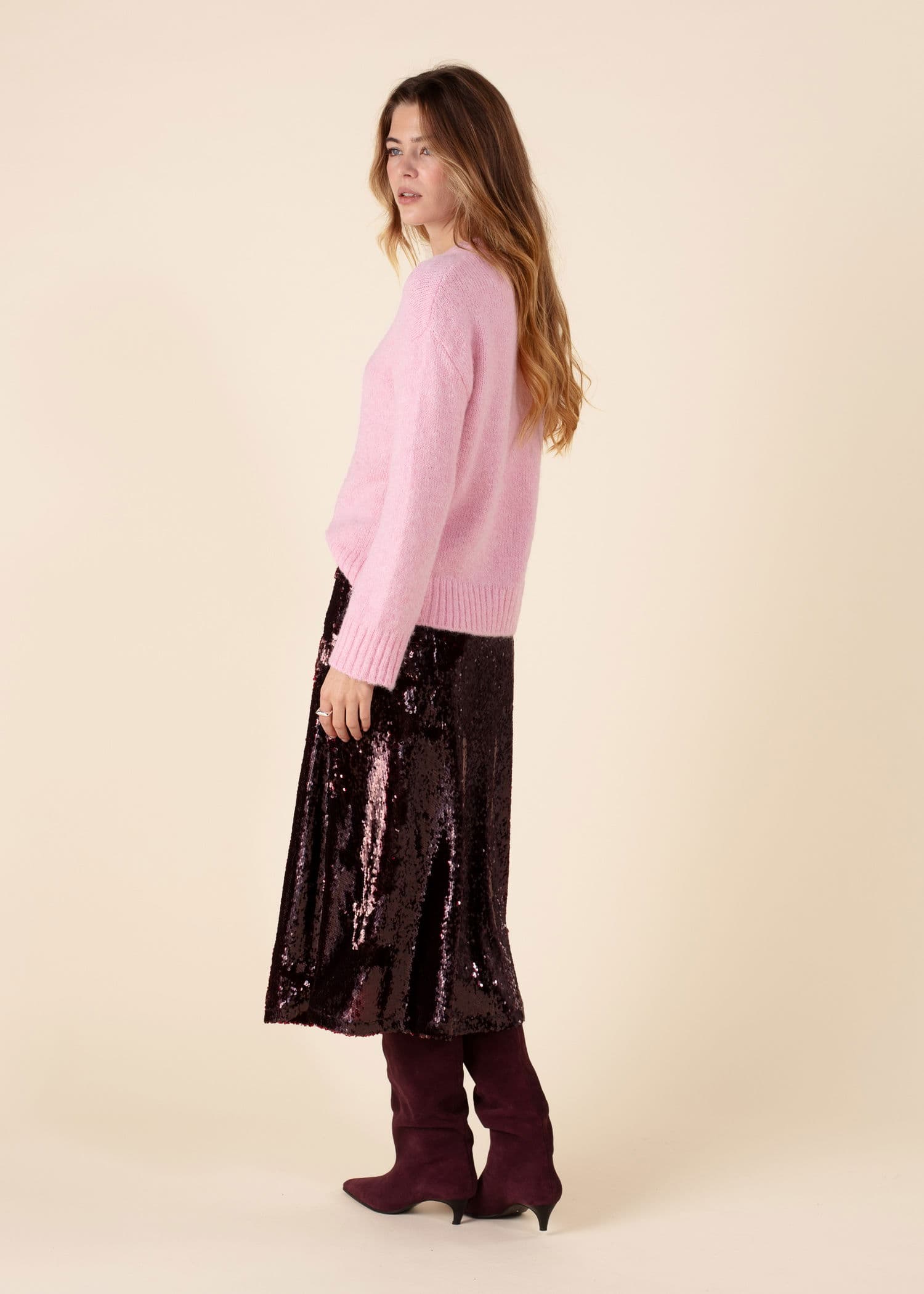 PIPER Vinröd paljettkjol - Röd 2 - Indiska