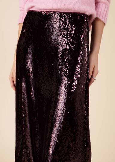 PIPER Vinröd paljettkjol - Röd 3 - Indiska