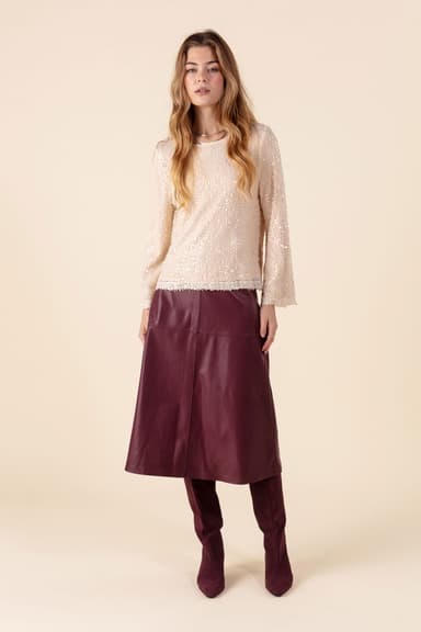 JEMAINA Langermet paljettgenser - Hvit 5 - Indiska