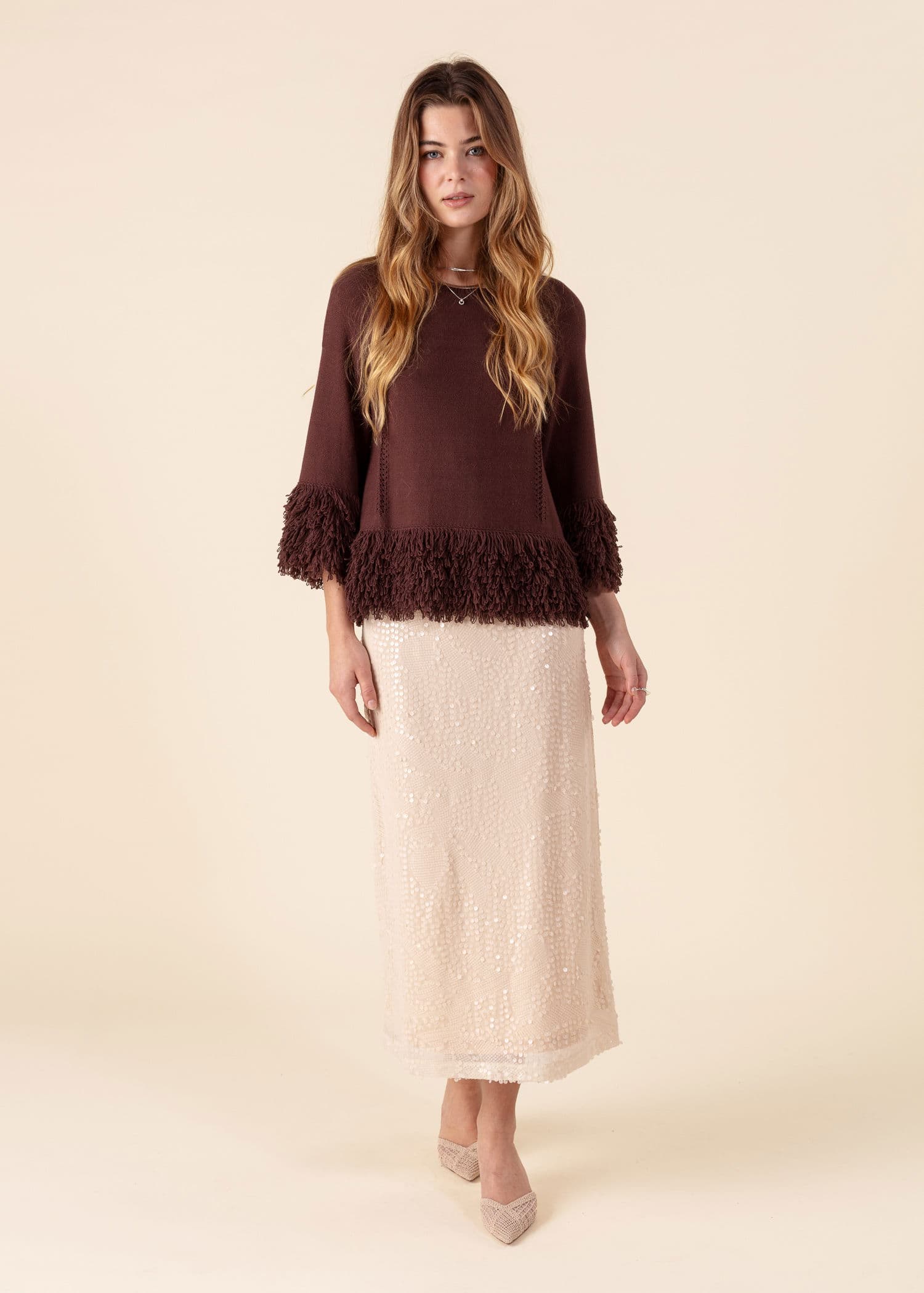 JEMAINA Langt paljettskjørt - Hvit 3 - Indiska