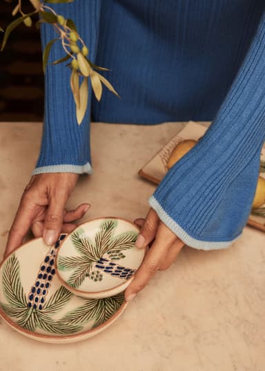 KILIIM Käsinmaalattu pieni lautanen - Vihreä 1 - Indiska