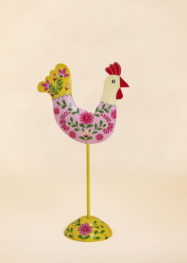 KASHMIR Håndmalt påskehøne - Rosa 1 - Indiska