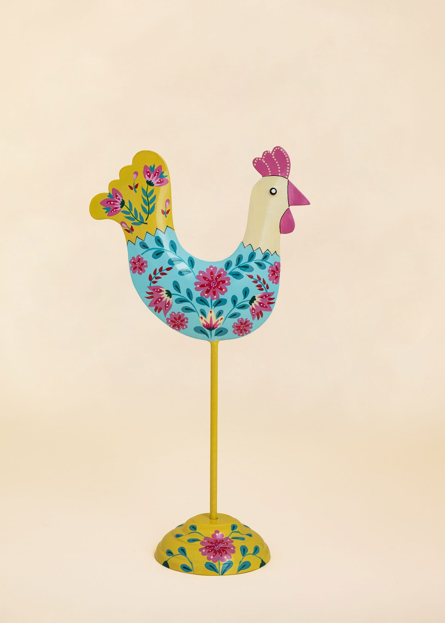 KASHMIR Håndmalt påskehøne - Blå 1 - Indiska