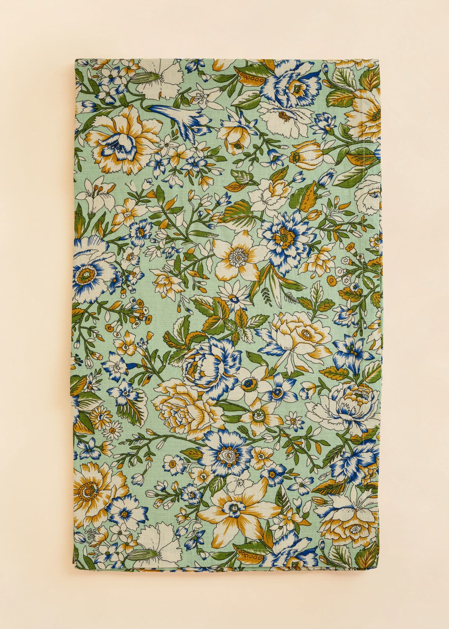 Tara Grön blommig bordsduk - Grön 1 - Indiska