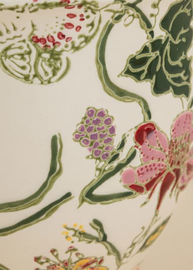 ANSU Kuviollinen kivitavaramaljakko - Vaaleanpunainen 2 - Indiska