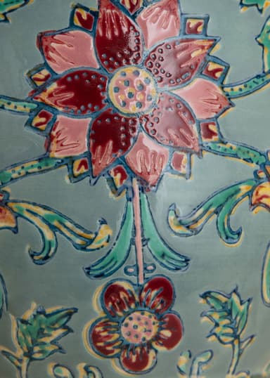 ANSU Kuviollinen kivitavaramaljakko - Sininen 2 - Indiska