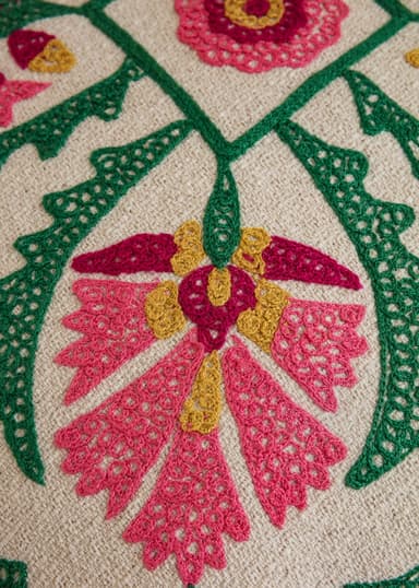 Diya Kirjailtu tyynyliina - Valkoinen 2 - Indiska