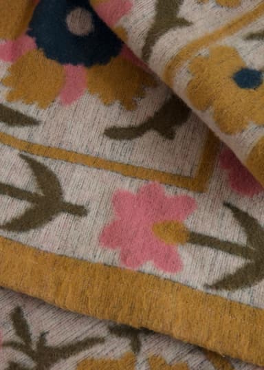 MIA Jacquardvävd pläd i borstad bomull - Multi 3 - Indiska