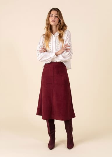 ALINA Kort jerseyskjørt - Rød 4 - Indiska