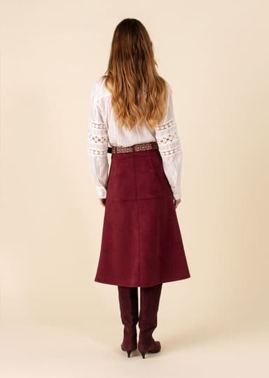 ALINA Kort jerseyskjørt - Rød 5 - Indiska