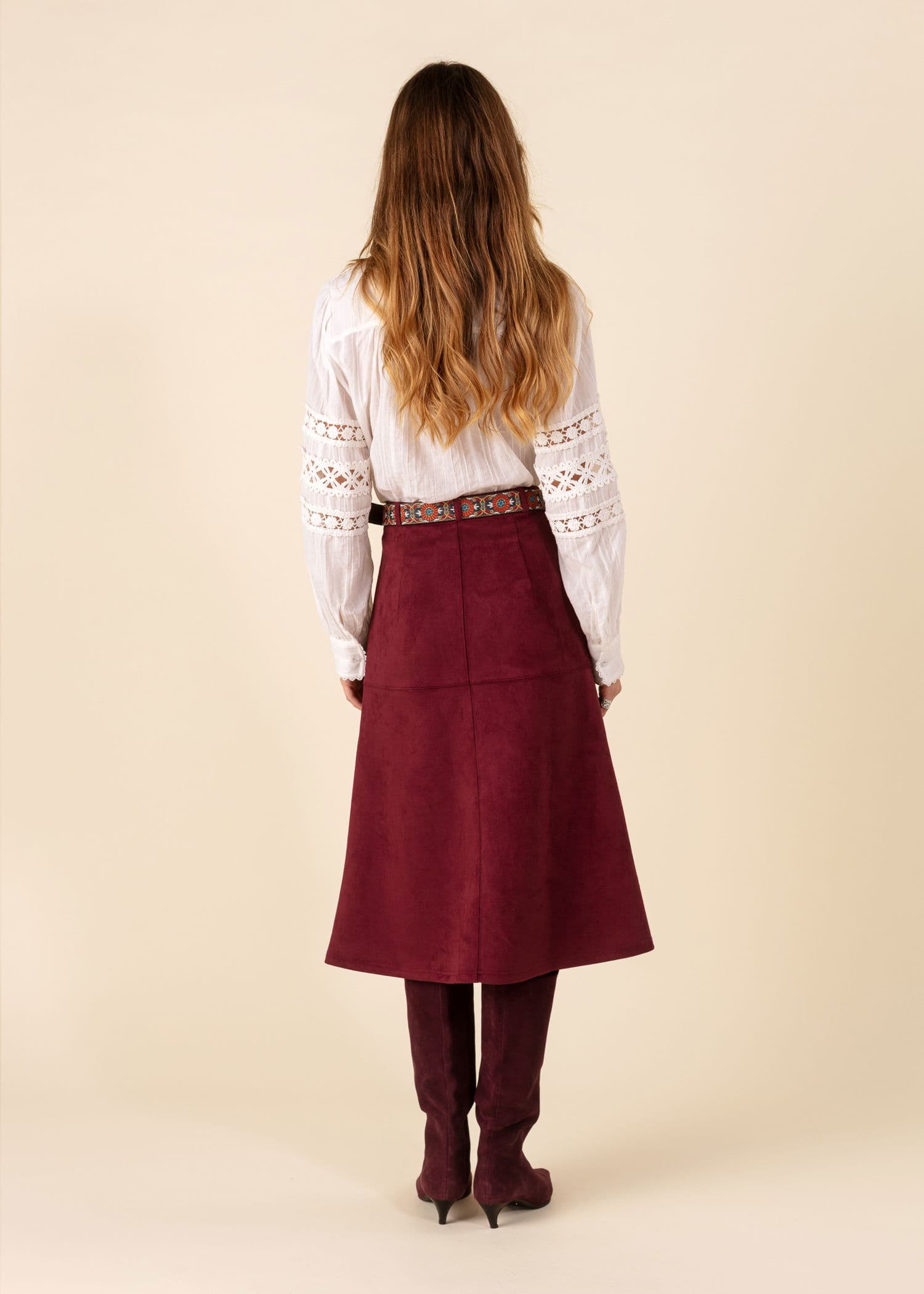 ALINA Kort jerseyskjørt - Rød 5 - Indiska