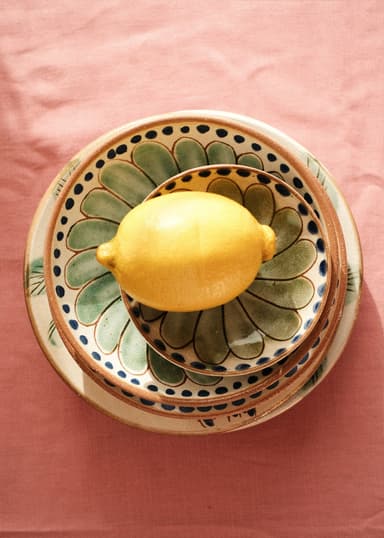 KILIIM Litet handmålat fat i stengods - Multi 1 - Indiska