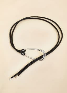 THIN BRAIDED BELT - Black